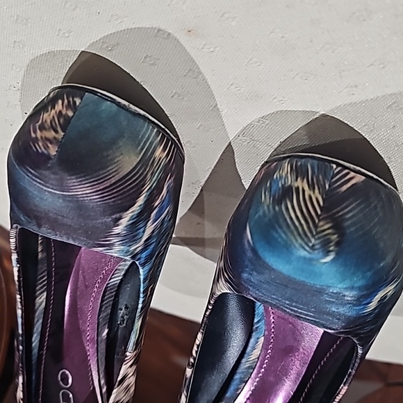 Aldo Satin Patterned Stilettos heels Green/ black size 36 - Picture 6 of 9